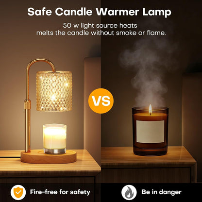 Candle Warmer Lamp with Timer Dimmer Height Adjustable Electric Candle Wax Warmer for Jar Candles Wax Melt Warmer with 2Bulbs Heater Lamp for Scented Wax for New Home Decor,House Warming Gifts6