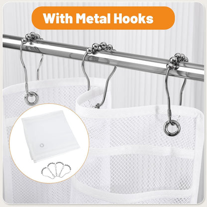 2 Pack Mesh Hanging Shower Caddy, 7-Pocket Bathroom Organizer4