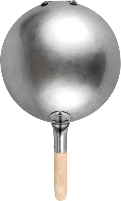 Carbon Steel Wok 1 Pack of 12 Inch Heavy-Duty Stir Fry Pan Silver Hand Hammered Wok Efficient Maneuvering Steel Helper Handle Uniform Heat Distribution Asian Cooking16