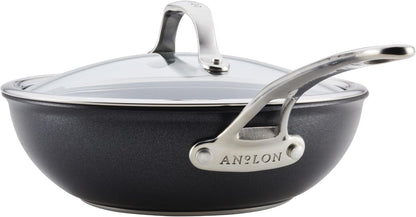 X Hybrid Nonstick Induction Stir Fry Wok Pan Cookware with Lid, Dishwasher Safe, Compatible with All Stovetops, 10 Inch - Charcoal Gray10