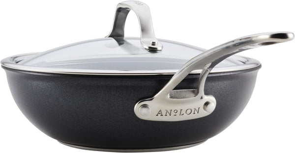 X Hybrid Nonstick Induction Stir Fry Wok Pan Cookware with Lid, Dishwasher Safe, Compatible with All Stovetops, 10 Inch - Charcoal Gray10