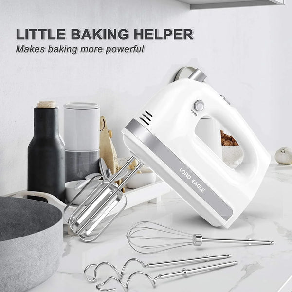 Hand Mixer Electric Handheld 400W 5-Speed Lightweight | Kitchen Mixer with Storage Case, 5 Stainless Steel Attachments for Baking Cake Egg Cream Food Beater, Turbo+Eject Button9