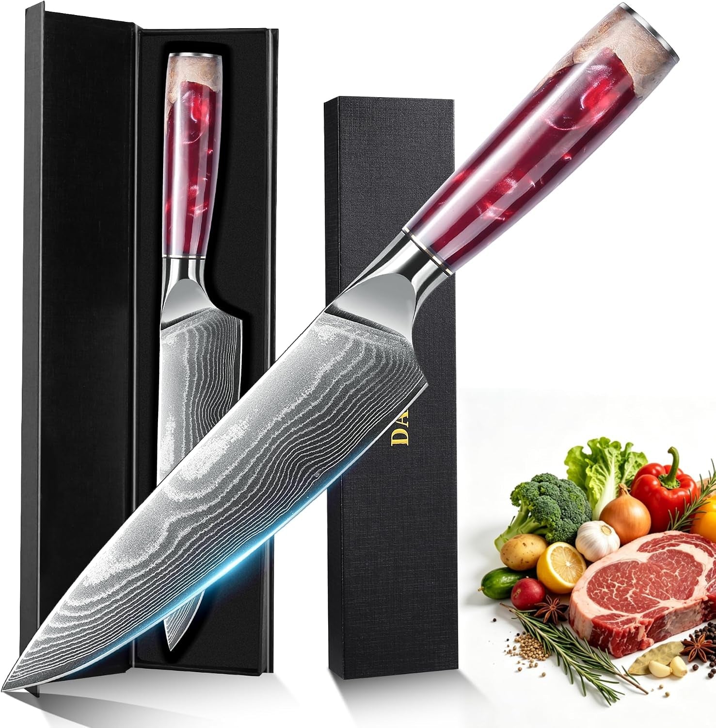 damascus-high-carbon-chefs-knife-ergonomic-handle8in-red-resin