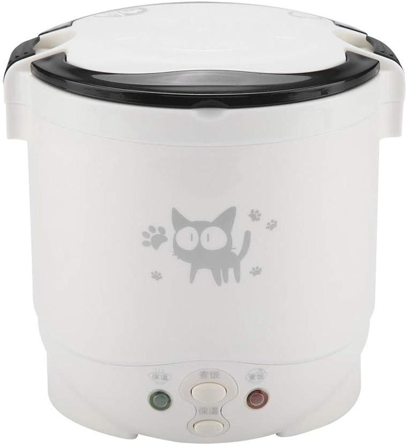 mini-rice-cooker-1l-12v-portable-rice-maker-car-food-steamer-2-cup-electric-lunch-box-for-car-automatic-fast-cooking-non-stick-pot-for-soup-grain-oatmeal-veggies-stews-travel-camping-use