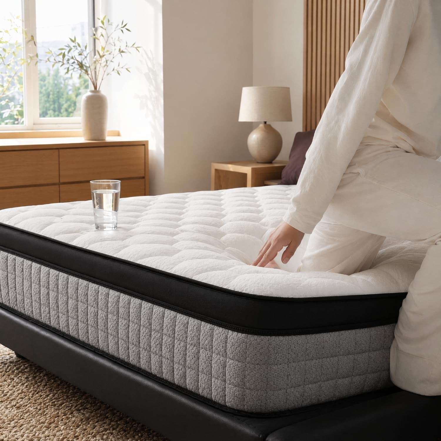 12-inch-full-mattress-memory-foam-and-spring-hybrid-mattress-medium-firmness-lumbar-support-suitable-for-home-bedrooms-and-hotels-boxed-with-pressure-relief-and-sound-insulation-features