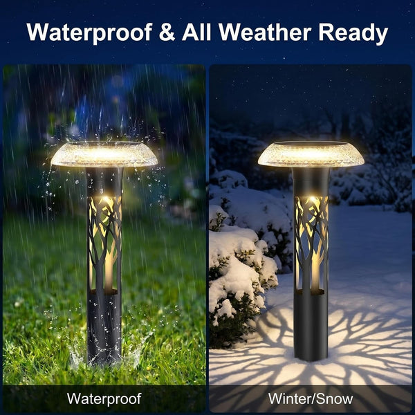 Solar Pathway Lights Outdoor, Large Stainless Steel Garden Lights, 6 Pack4