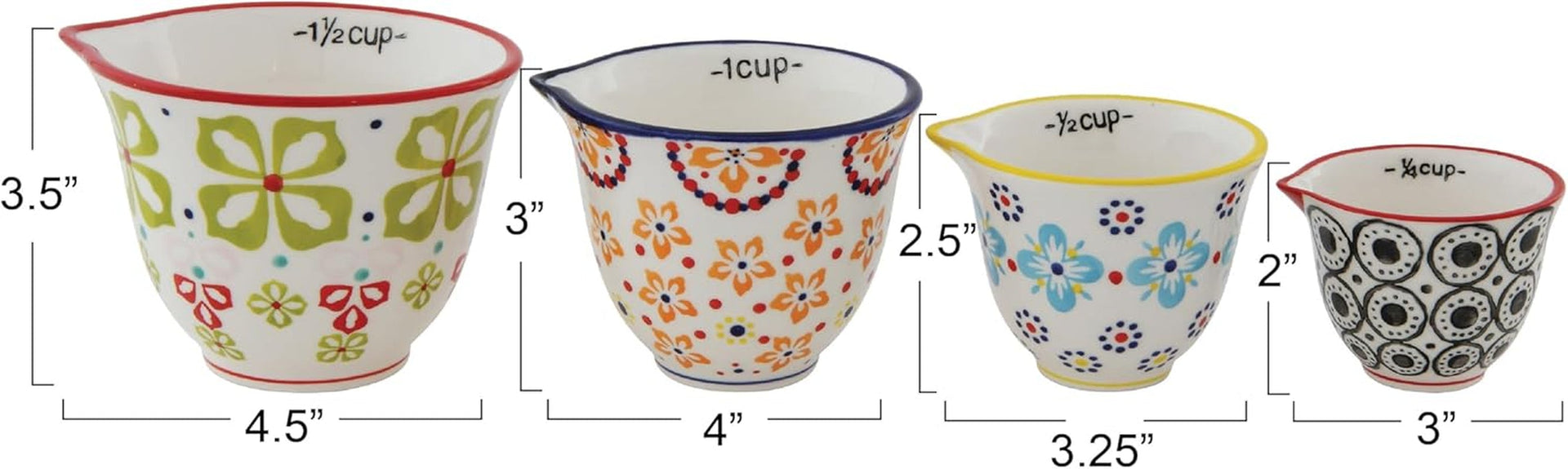creative-co-op-floral-hand-stamped-stoneware-measuring-cups-set-of-4-sizes-designs