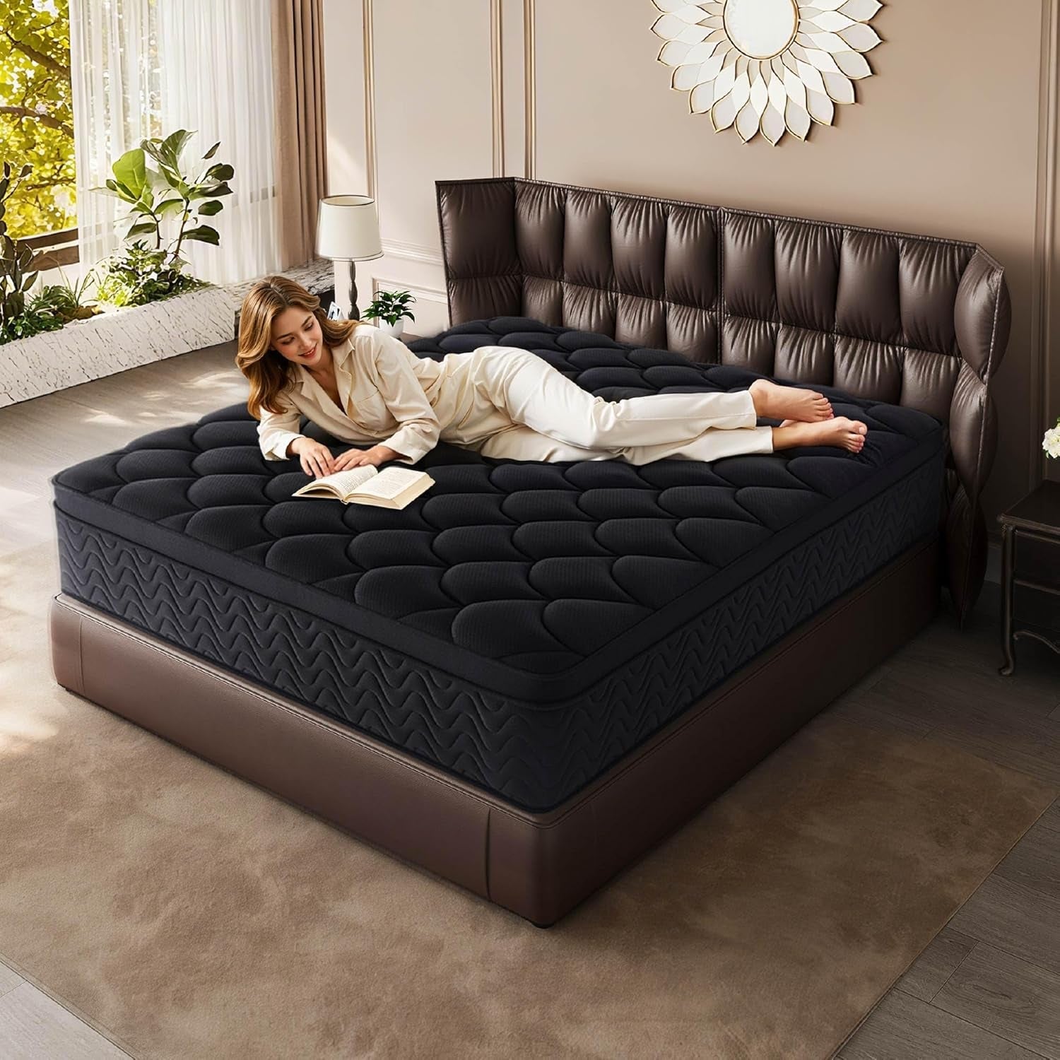premium-12-inch-queen-size-mattress-black-diamond-quilted-individual-pocket-spring-memory-foam-top-luxurious-support-pressure-relief-mot