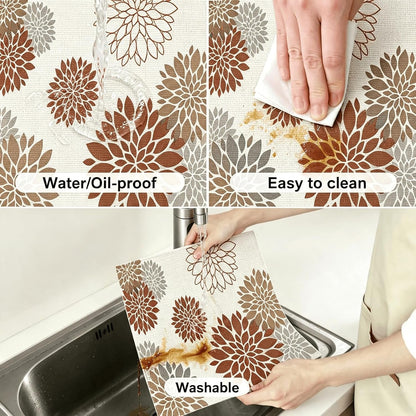 Linen Look Placemats Set of 4 Outdoor Waterproof Polyester 12X183
