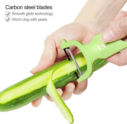 Original Vegetable Fruit Peeler Carbon Steel Blade 3 Pack Red/Green/Yellow…4