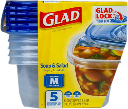 ware Medium Rectangle Food Storage Containers, 24 Oz, 5 Count2