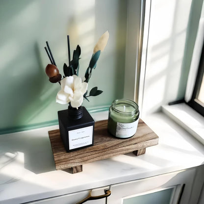 Wood Riser for Decor, 8.66X3.54In Wood Pedestal Stand, Small Wooden Riser for Bathroom for Kitchen Counter2