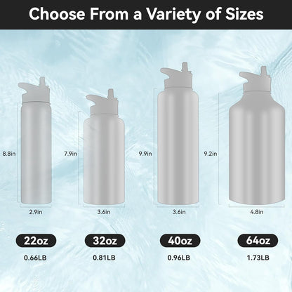 32 Oz Insulated Water Bottle Stainless Steel Double Walled Vacuum Sports Water Bottle with 2 Lids (Straw and Spout Lid) for Gym Camping Hiking(Black,1)3