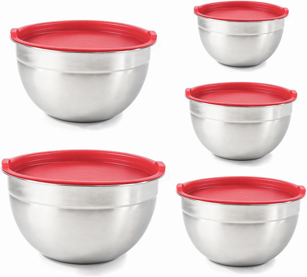 Stainless Steel Mixing Bowl Set with Lids, 5PCS Kitchen Food Prep Bowls1