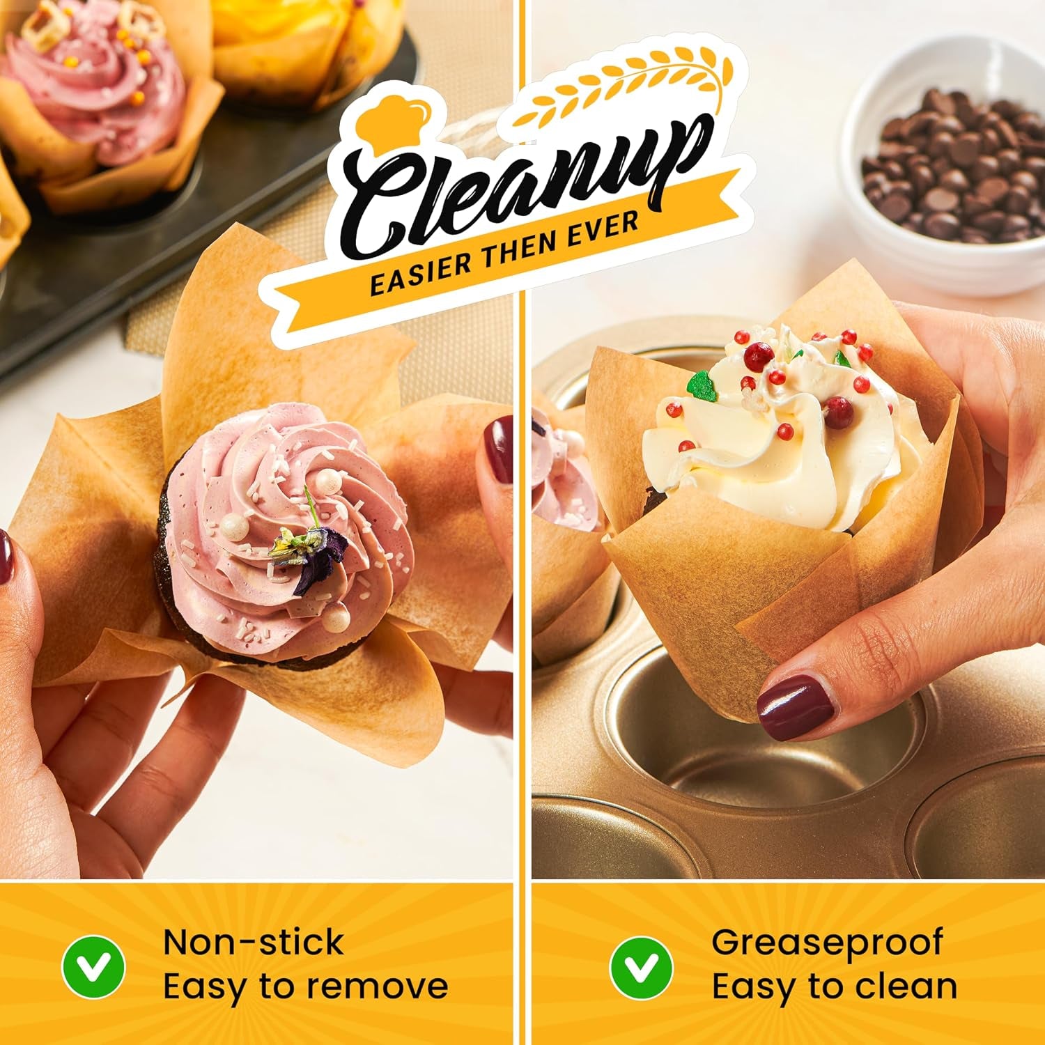 tulip-cupcake-liners-muffin-liners-for-baking-by-200pcs-of-parchment-paper-cups-wrappers-perfect-size-sturdy-greaseproof-easy-to-use-wedding-decor-natural-brown