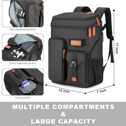 33/45 Cans Leakproof Insulated Cooler Backpack with Double Deck | 20 Hours Cooling, Sternum Strap, Lightweight, Multifunctional Cooler, Travel Camping Beach Picnic , Gift for Men & Women5