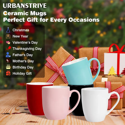 Large Ceramic Coffee Mugs Set of 4 16Oz(475Ml) Tea Cups Idea Gifts White | Microwave & Dishwasher Safe Sturdy Resistance to Staining Comfortable Handle Cups for Latte Hot Tea Cappuccino Mocha Cocoa8