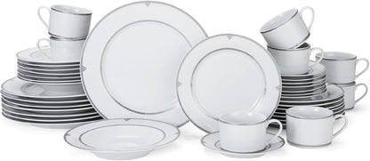 Regent Bead 40-Piece Porcelain Dinnerware Set, Service for 82
