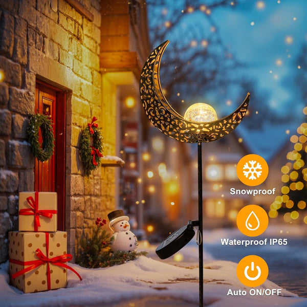 Moon Solar Lights Outdoor Garden Decor Gifts for Mom Women,Waterproof Stakes Yard Decorations for Lawn, Patio Accessories, Backyard Ornaments Birthday Gifts Mother Grandma (Bronze)7