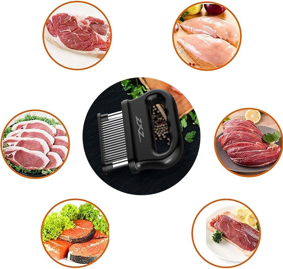 meat-tenderizer-48-stainless-steel-blades-for-beef-steak-chicken-48-sharp-stainless-steel-needles-auto-retractable-safety-cover-fast-marinating-for-pork-fish-turkey-dishwasher-safe