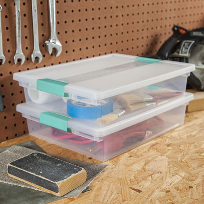 Clip Box, Stackable Clear Plastic Bins- Large, 6-Pack4