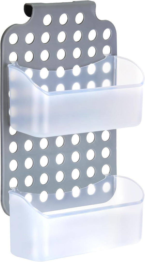 over Shower Door Organizer, 2 Bins, Adjustable Hanging Storage3