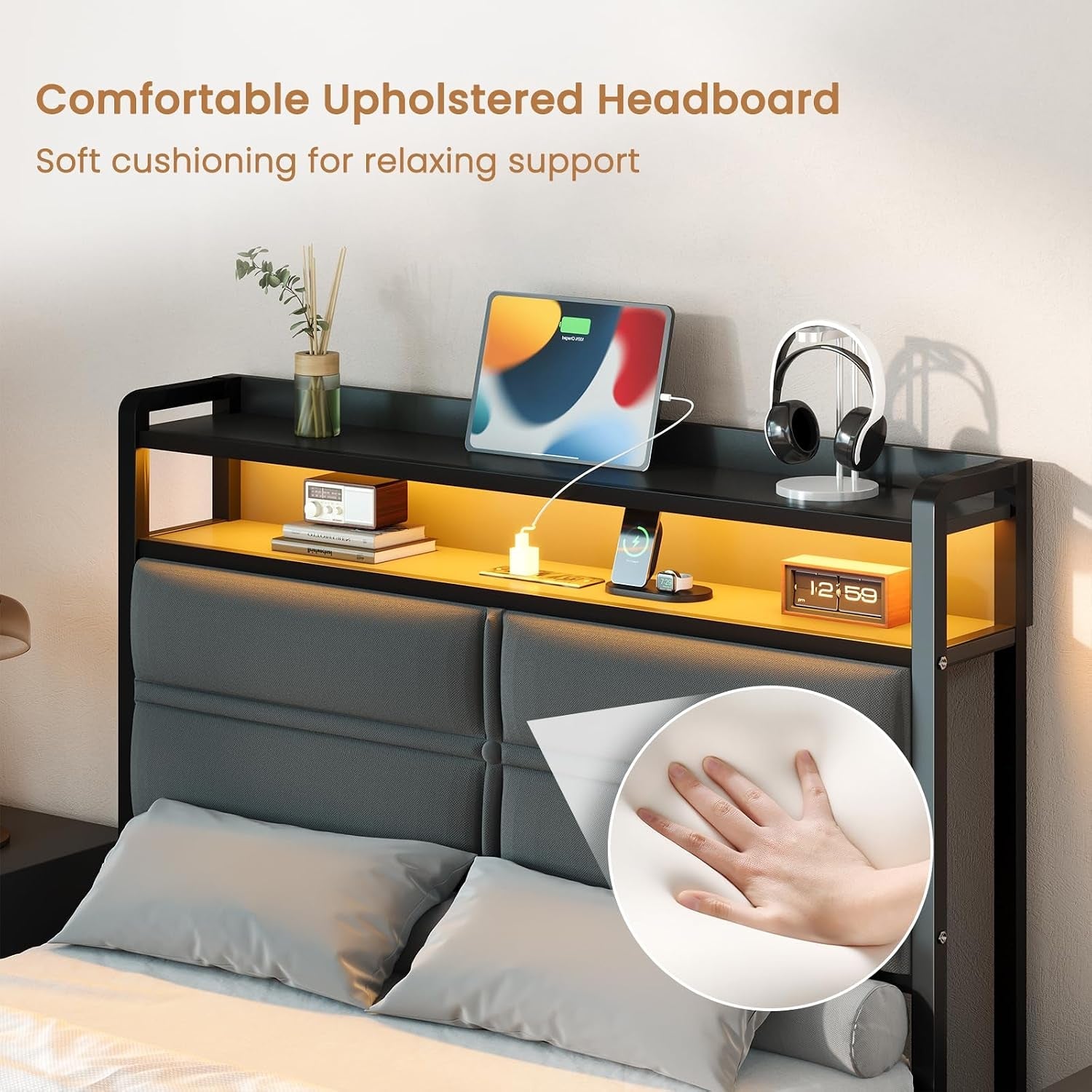 twin-bed-frame-with-led-lights-and-charging-station-dark-grey