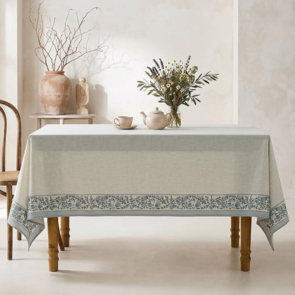 Designer Linen Rectangular Tablecloth,110"X63"-Segerman B9