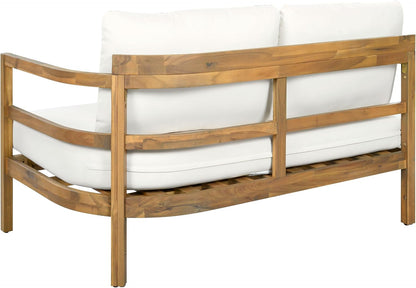 Outdoor Acacia Wood 7 Seater Sectional Sofa Set with Thick Cushions Patio Conversation Set Modular Outdoor Seating with Coffee Table and Club Chairs for Patio Garden Deck10