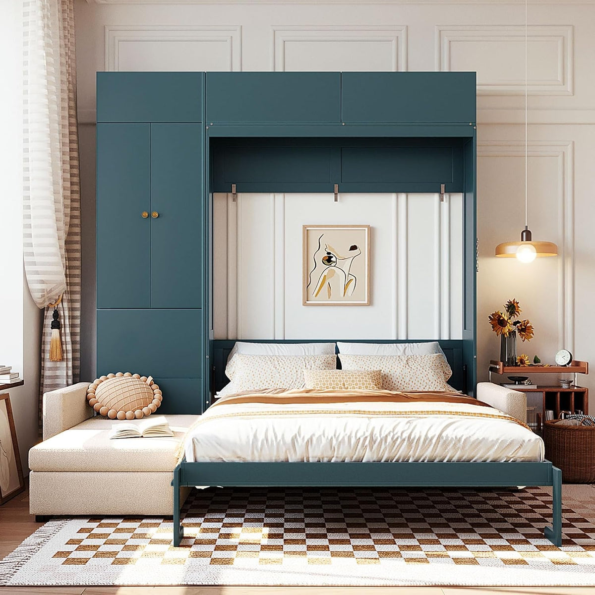 queen-murphy-bed-with-couch-and-storage-bookcase-wood-foldable-murphy-wall-bed-with-storage-shelves-and-sofa-for-adults-h-green-queen