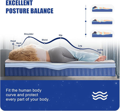 12 Inch Queen Hybrid Mattress, Medium Firm, Memory Foam and Pocket Springs, Motion Isolation, Edge Support, Pressure Relief5