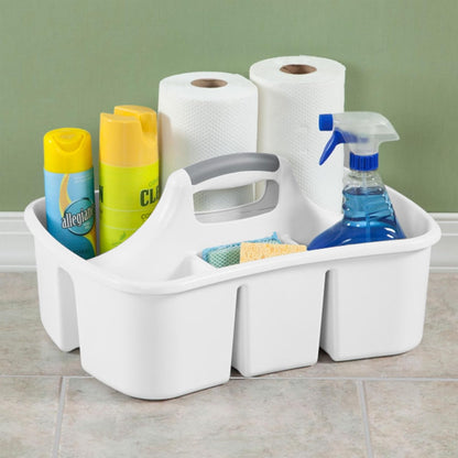 Divided Ultra Caddy, Plastic Portable Organizer, White, 12-Pack4