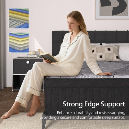 Queen Size Mattress, 14 Inch Hybrid Mattress in a Box, Medium Firm,Memory Foam and Individual Pocket Springs for Pressure Relief, Certipur-Us Certified4