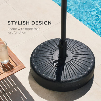 Best Choice Products Fillable Umbrella Base Stand round Sunburst Plastic Patio Umbrella Base Stand, Pole Holder for Outdoor, Lawn W/ 55Lbs Weight Capacity, Adjustment Knob6