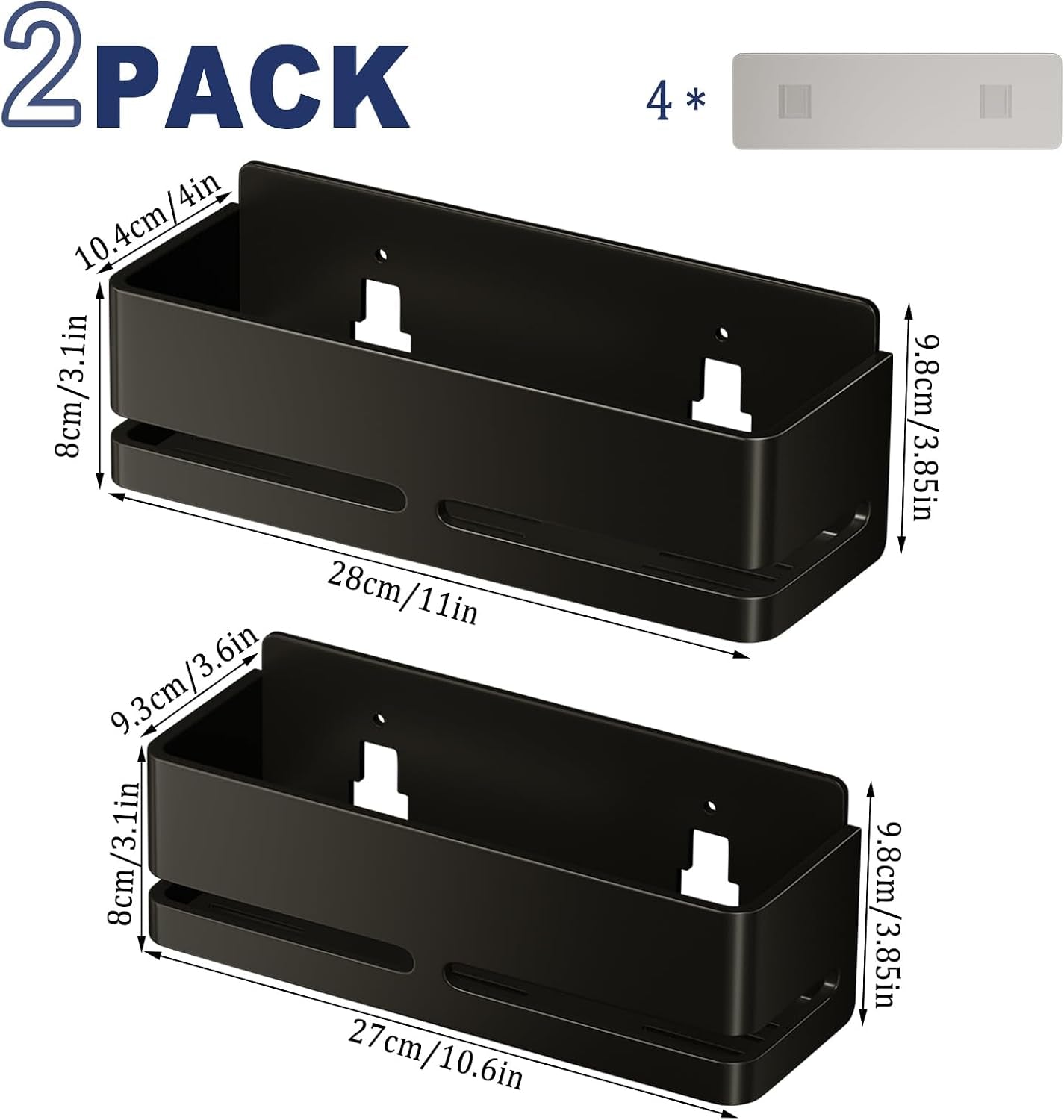 shower-caddy-2-pack-shower-shelf-no-drill-shower-organizerblack