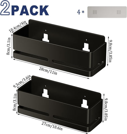 Shower Caddy,2-Pack Shower Shelf,No Drill Shower Organizer(Black)2