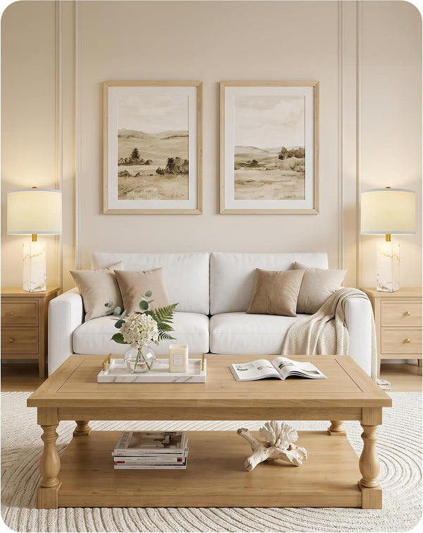 22" Table Lamps Set of 2, Ink-Wash Inspired Stone Lamps with Night Light8