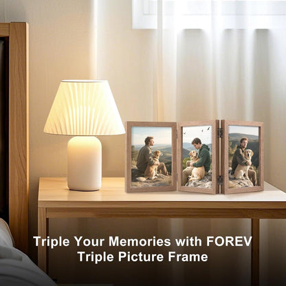 3 4X6 Picture Frame Triple Wooden Hinged Photo Frame5