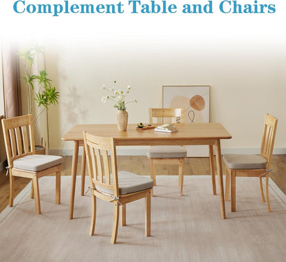 Chair Cushions for Dining Chairs Set of 4, Non Slip Kitchen Chair Pads, 17" X 16" X 2", Indoor Dining Chair Cushions with Ties, D-Shaped Seat Cushions for Kitchen Chairs, Beige6