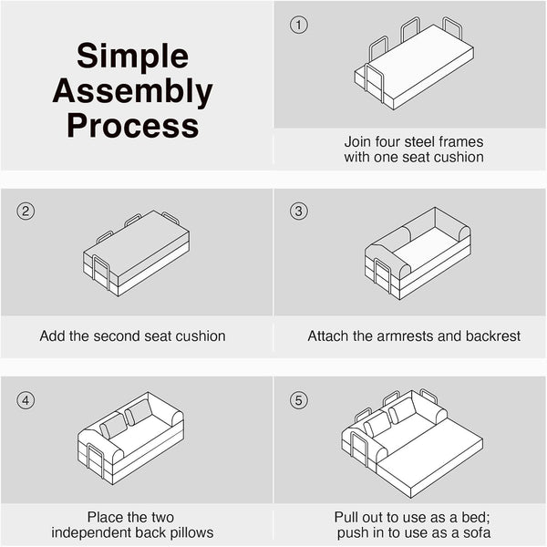 75" Convertible Futon Sofa Bed, Boneless Couch with Smarts Coil® Support & High-Density Foam, No Assembly Corduroy Folding Loveseat Floor Sleeper for Living Room, Apartment, Bedroom, Green14
