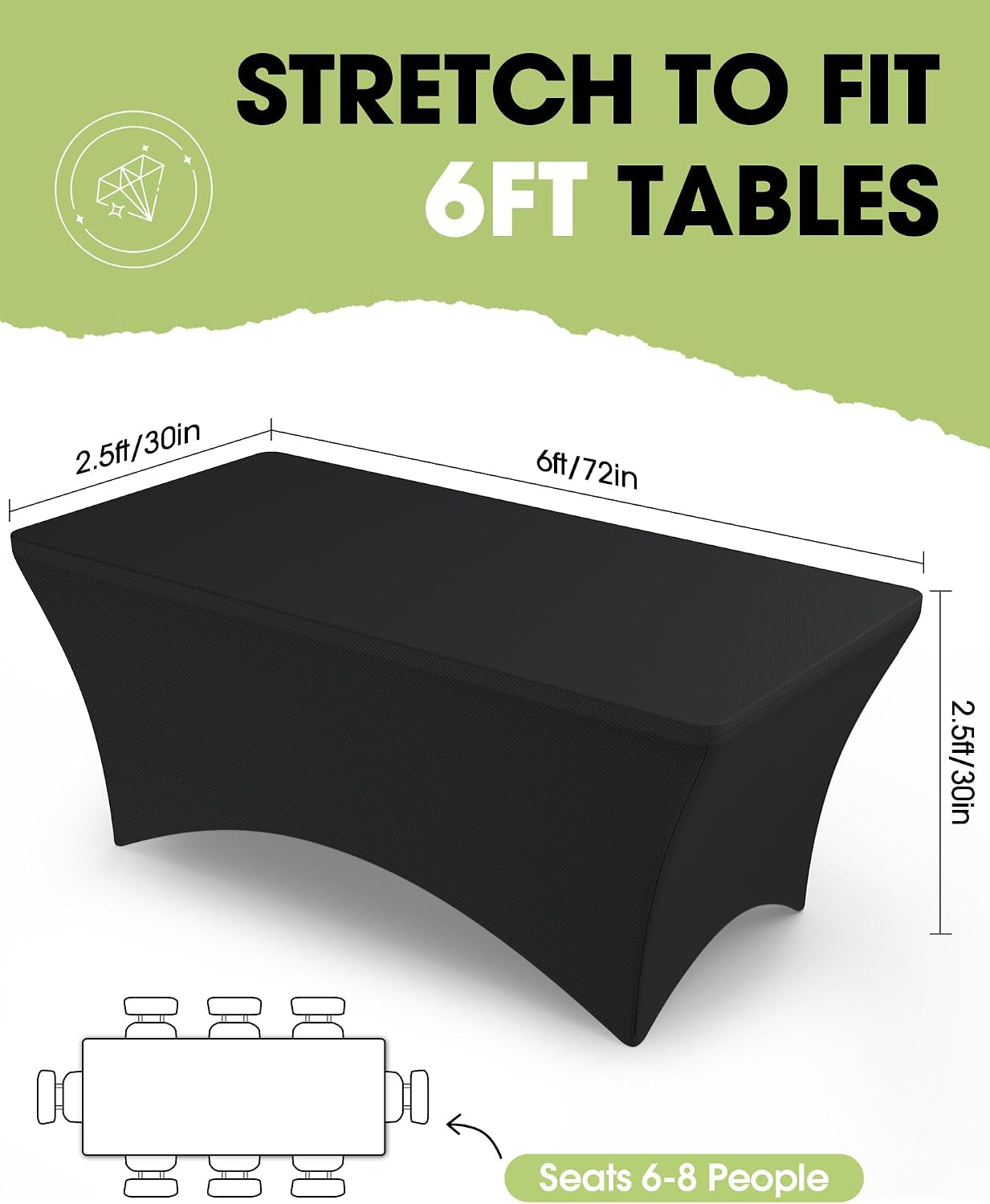 spandex-tablecloth-6ft-6-pack-fitted-and-stretch-table-cover-for-rectangle-tables-wrinkle-resistant-and-secure-fabric-for-outdoor-picnic-party-wedding-banquet-and-birthday-black