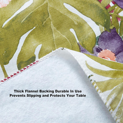 Kona Tropical Floral 70 Inch round Flannel Backed Tablecloth2
