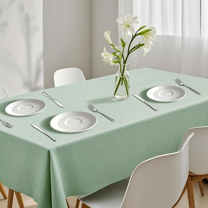Rectangular Tablecloth Linen Texture Waterproof and Stain-Resistant Fabric Table Cloth, Kitchen Dining Table Decoration, 60 X 104 Inch, Sage Green1