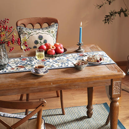 Designer Vintage French Linen Table Runner,12"X87"-Ivar A7