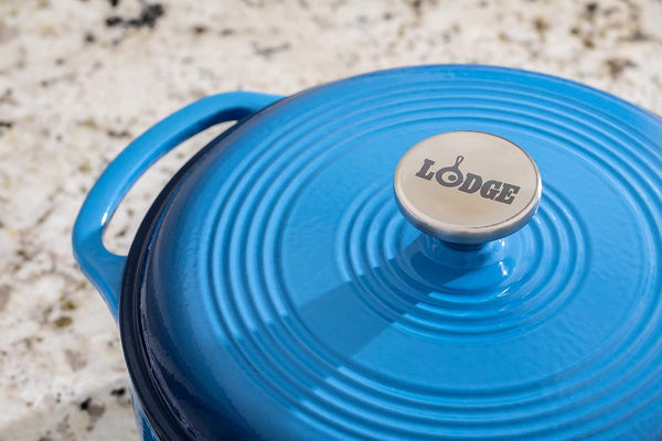 Essential Enamel Cast Iron Dutch Oven, 4.5 Quart, Caribbean Blue | Oven-Safe Enamel Cookware up to 500°F, Heat-Retaining Braising & Roasting Pot, Pfas-Free & Induction-Safe Enameled Cookware7