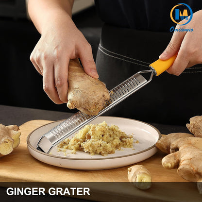 Lemon Zester & Heavy Duty Cheese Grater & Vegetable Grater — Parmesan Cheese Lemon, Garlic, Nutmeg, Chocolate, Fruits, Vegetables, Ginger - Cheese Shredder & Stainless Steel Grater6