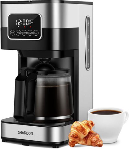 10-Cup Programmable Coffee Maker, Regular & Strong Brew Drip Coffee Machine for Home and Office, Auto Shut Off, Permanent Filter, Silver1
