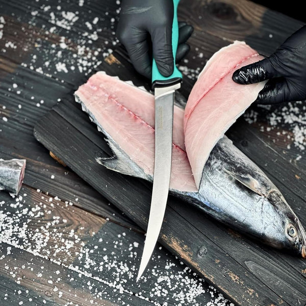 Professional Fish Fillet Knife & Boning Knife 9.5 Inch - High-Carbon Steel Blade for Fish,Meat & Poultry - Flexible Curved Design for Precise Deboning,Slicing,And Sushi Preparation5