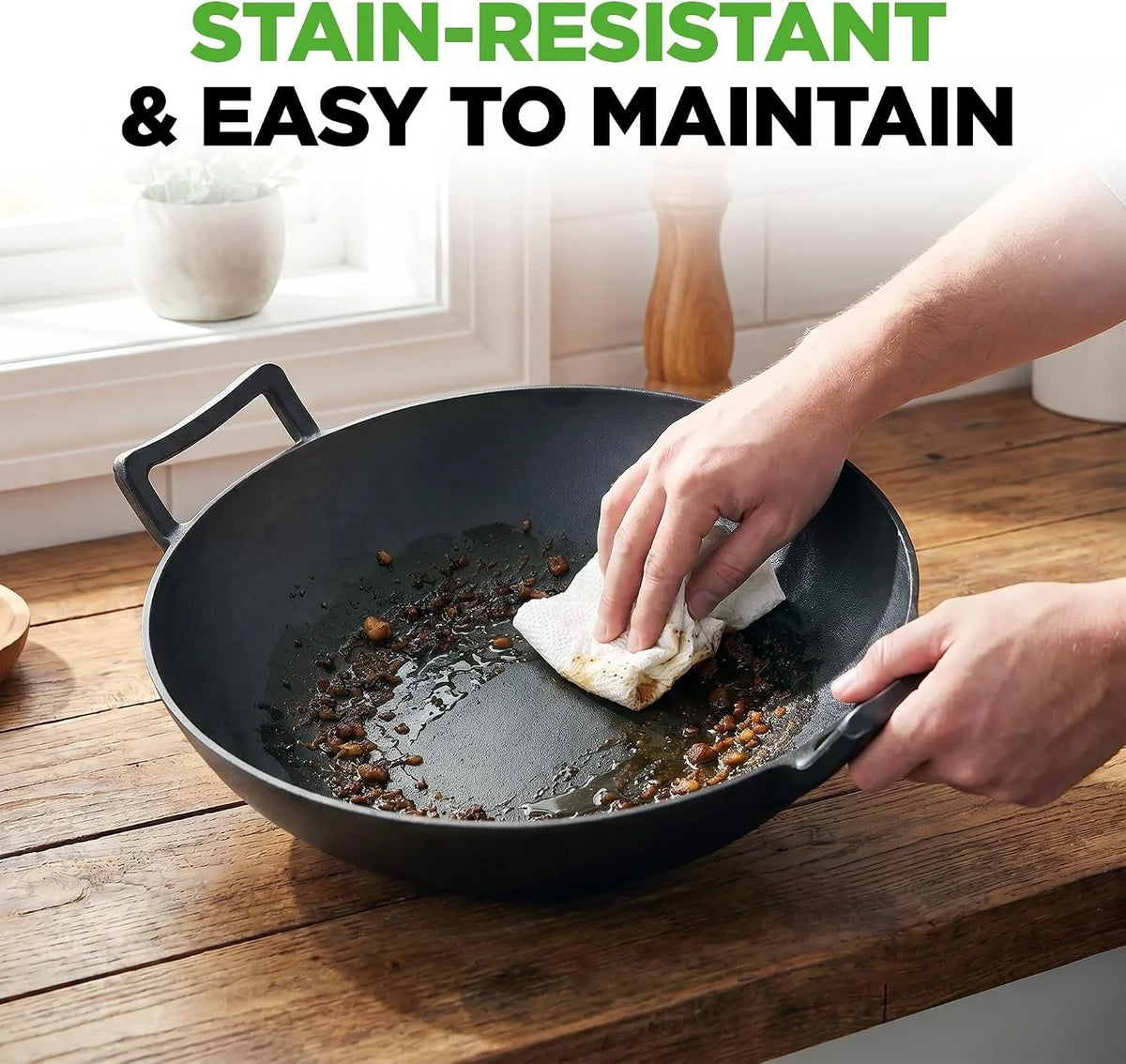 14-cast-iron-wok-with-wooden-lid-pre-seasoned-kadai-for-stir-fry-with-loop-handles-compatible-with-multiple-cooktops-including-induction-large-5-8-qt-capacity