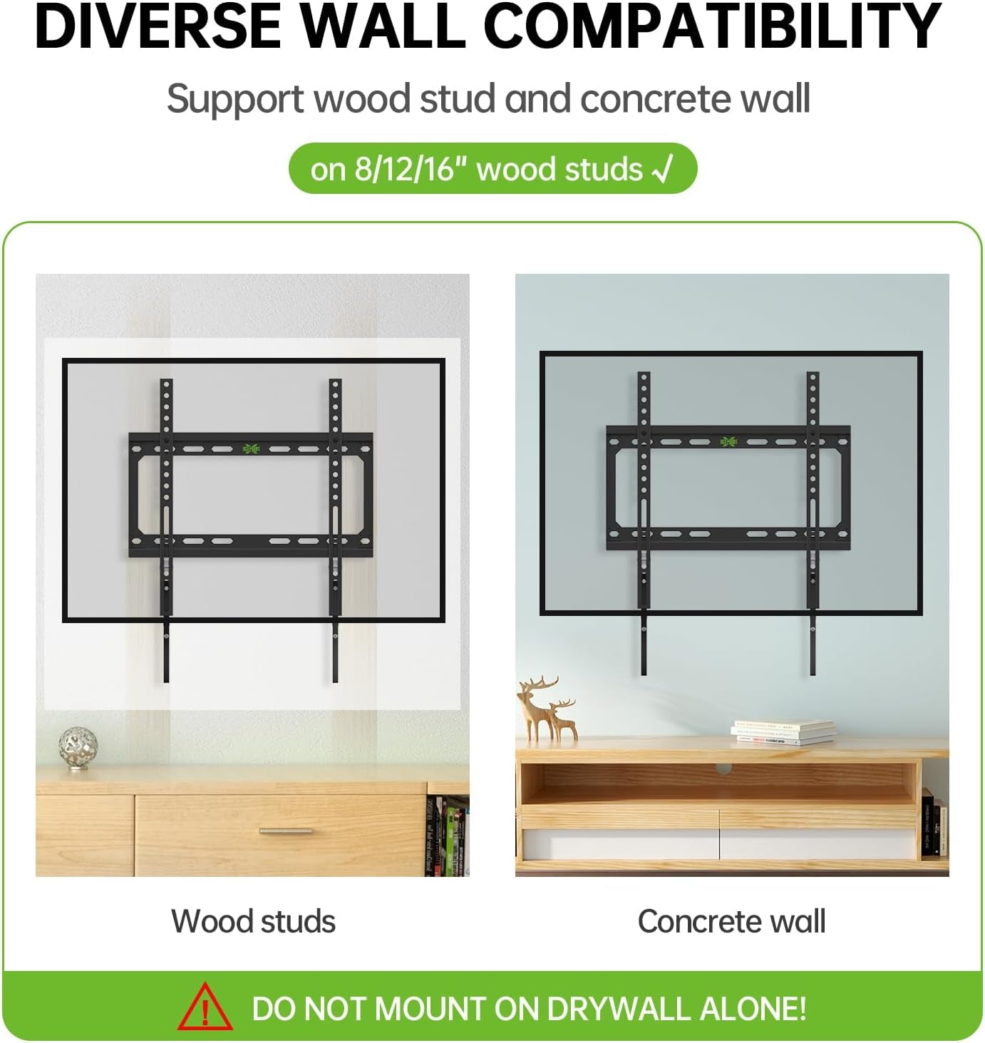 fixed-tv-wall-mount-with-low-profile-for-most-26-55-inch-led-lcd-and-flat-screen-tvs-tv-mount-bracket-with-vesa-up-to-400x400mm-and-weight-capacity-99lbs-and-space-saving-tv-bracket